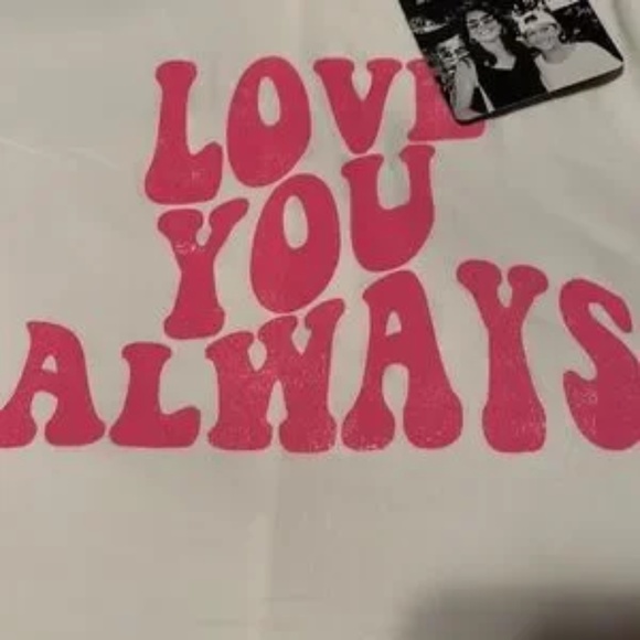 NWT Lovers of hYOUmanity Small Love You Always White Pink Tee - Picture 5 of 7
